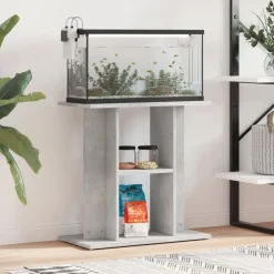 vidaXL Aquariumstandaard Betongrijs 60x30x60 cm Bewerkt hout