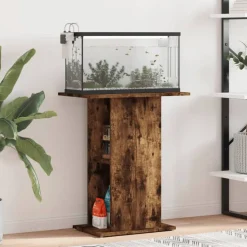 vidaXL Aquariumstandaard 60,5x36x72,5 cm bewerkt hout gerookt eiken