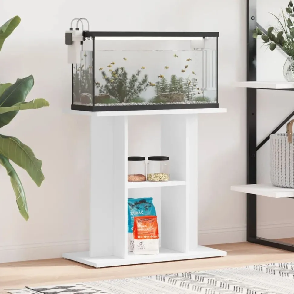 vidaXL Aquariumstandaard 60x30x60 cm bewerkt hout wit