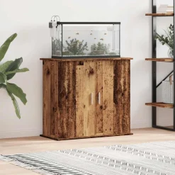 vidaXL Aquariumstandaard 81x36x73 cm bewerkt hout oud houtkleurig
