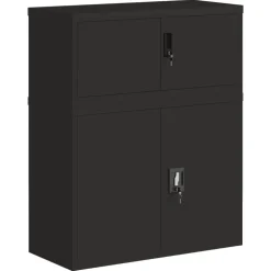 vidaXL Archiefkast 90x40x110 cm staal zwart