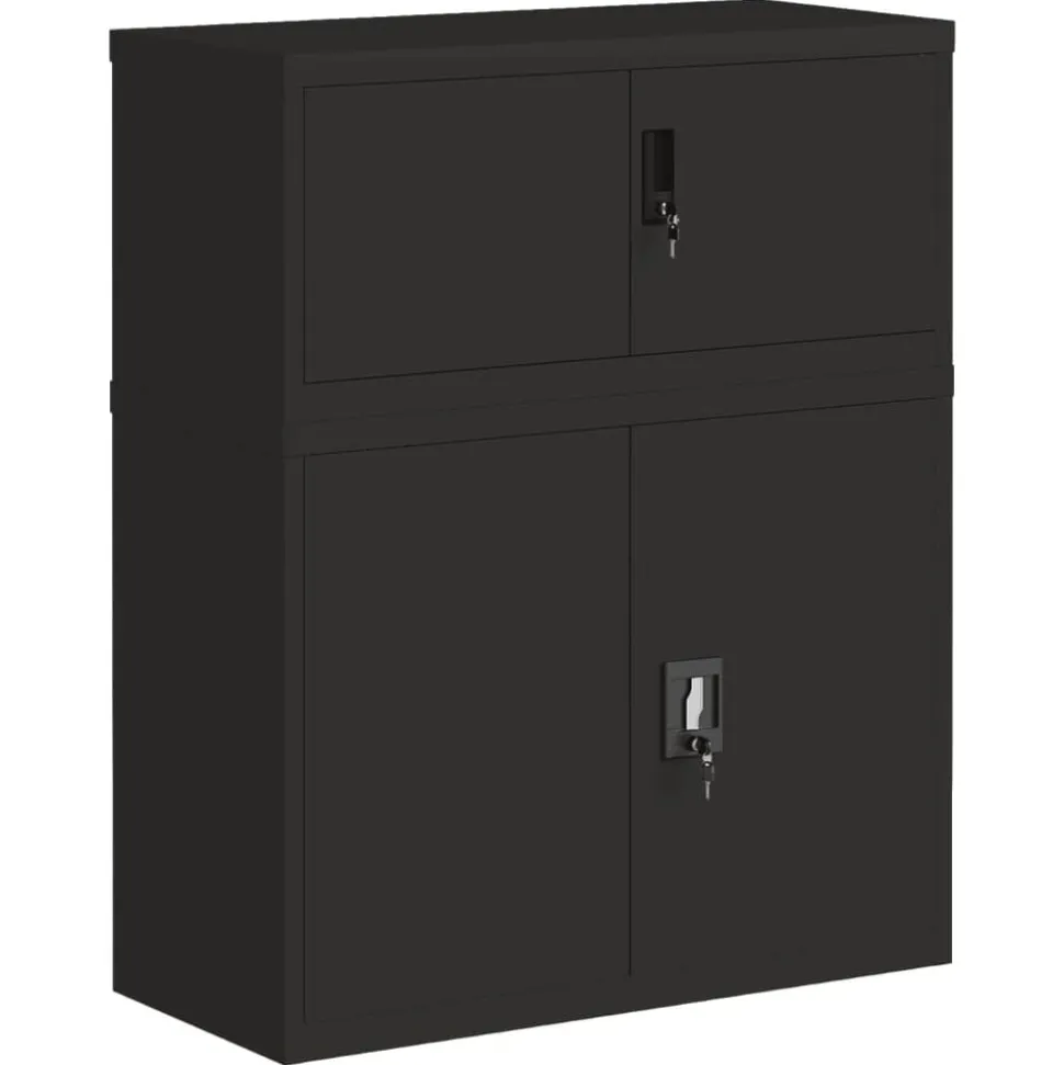 vidaXL Archiefkast 90x40x110 cm staal zwart