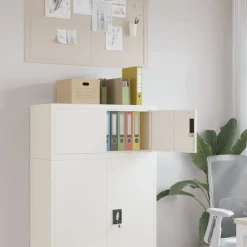 vidaXL Archiefkast 90x40x40 cm staal wit