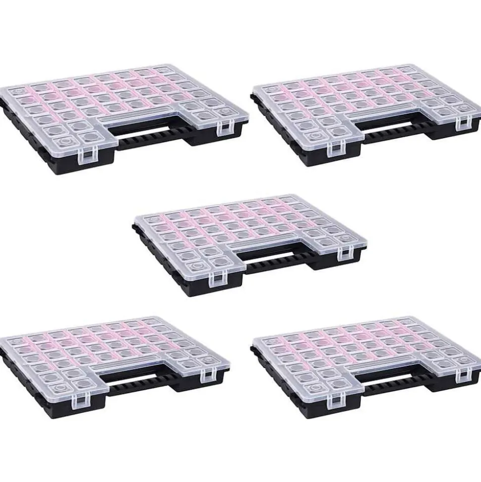 vidaXL Assortimentsdozen 5 st met verdelers 385x283x50 mm kunststof