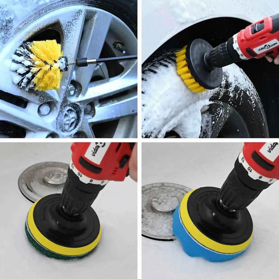 vidaXL Auto Borstelset Multikleur poly rattan