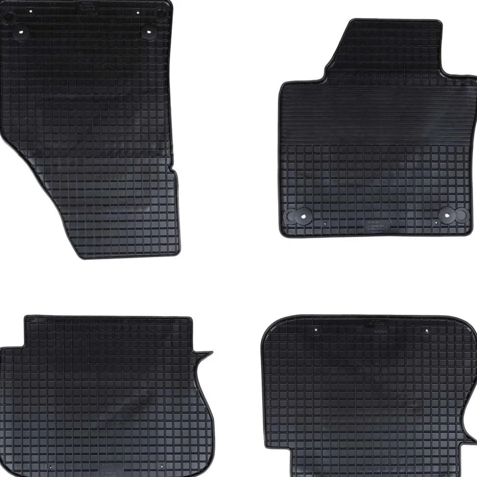 vidaXL Autobodemmat 4 pcs Zwart Rubber