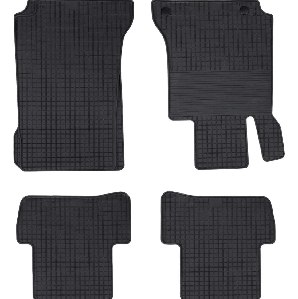 vidaXL Autobodemmat 4 pcs Zwart Rubber