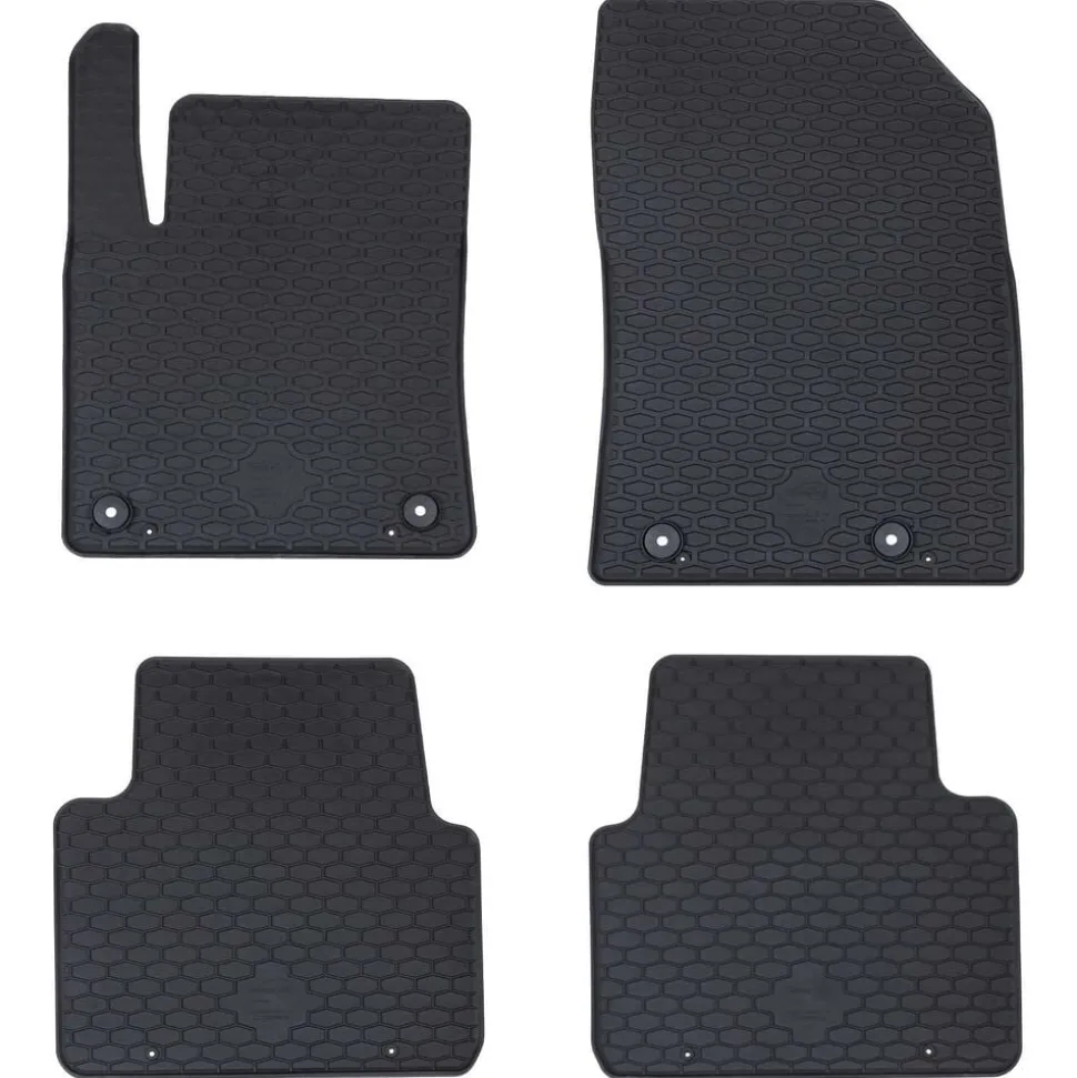 vidaXL Autobodemmat 4 pcs Zwart Rubber