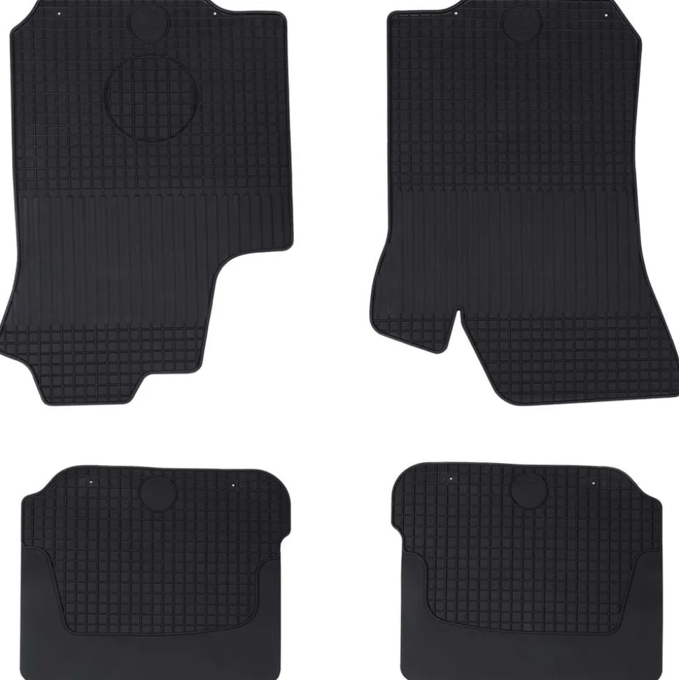 vidaXL Autobodemmat 4 pcs Zwart Rubber