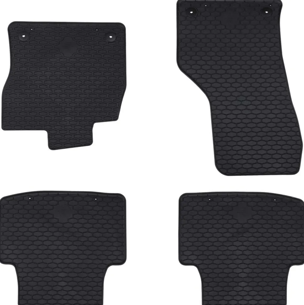 vidaXL Autobodemmat 4 pcs Zwart Rubber