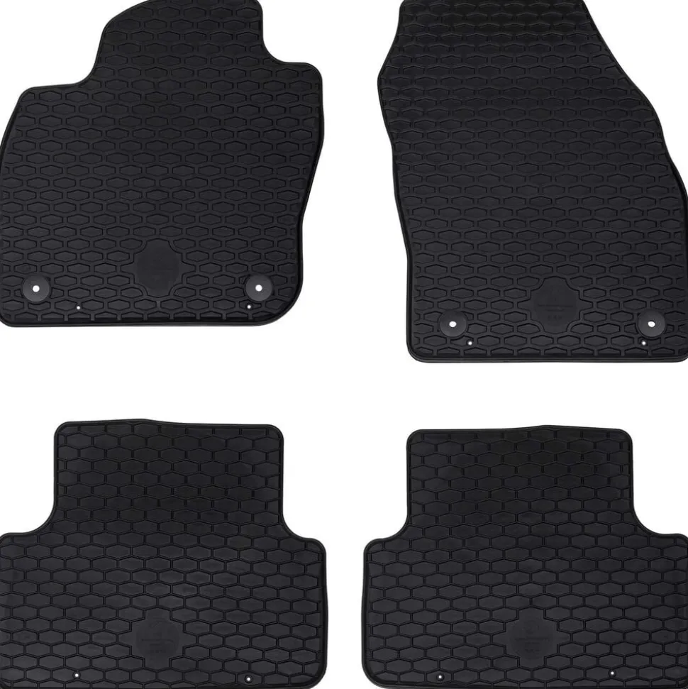 vidaXL Autobodemmat 4 pcs Zwart Geschikt voor VW T-CROSS 2019- Rubber