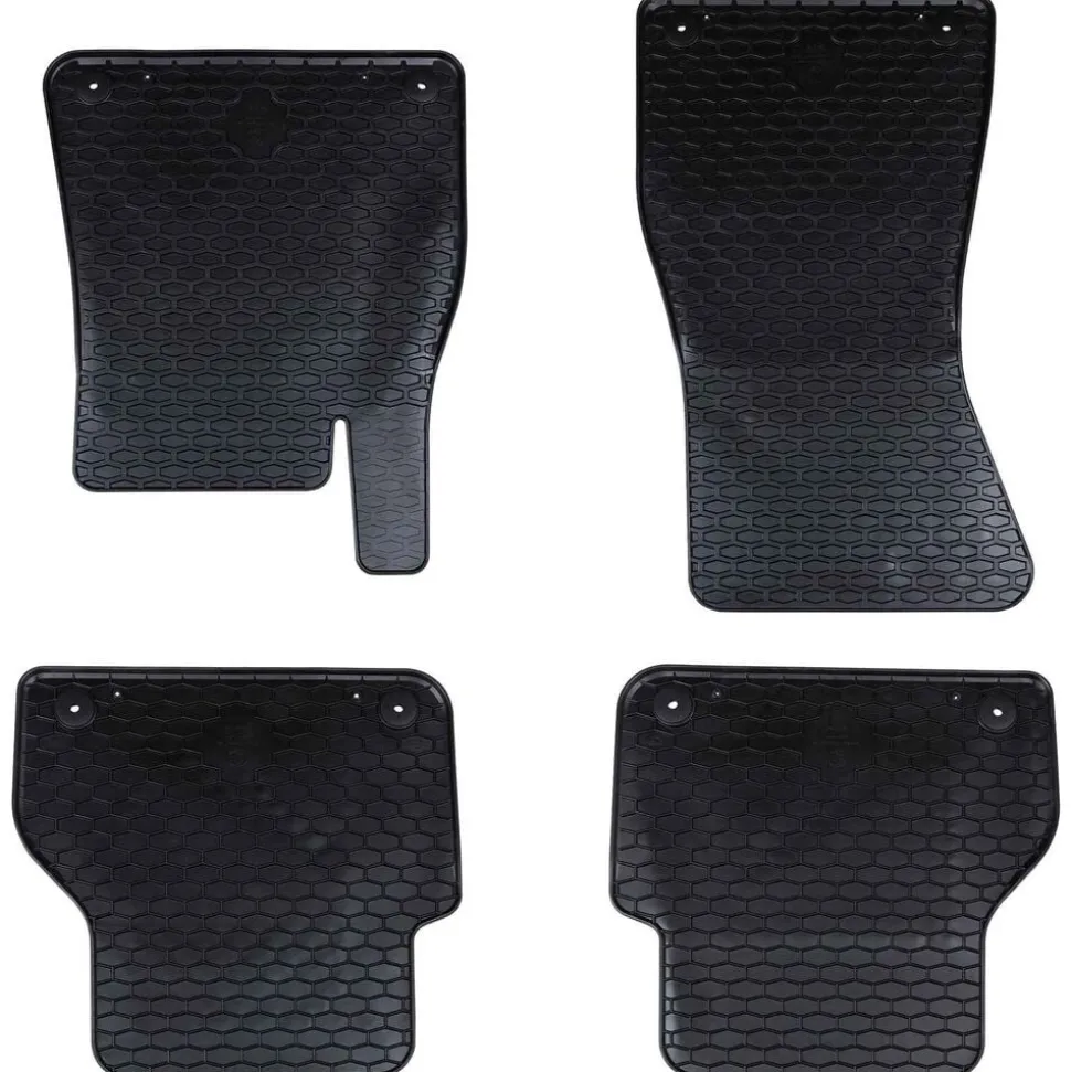 vidaXL Autobodemmat 4 pcs Zwart Rubber