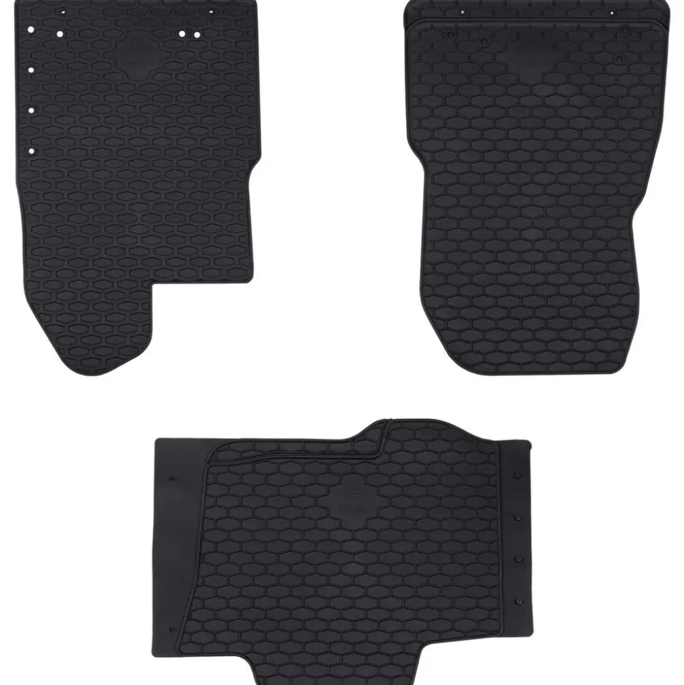 vidaXL Autobodemmat 3 pcs Zwart Rubber