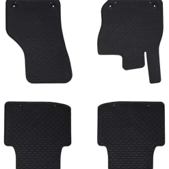vidaXL Autobodemmat 4 pcs Zwart Rubber