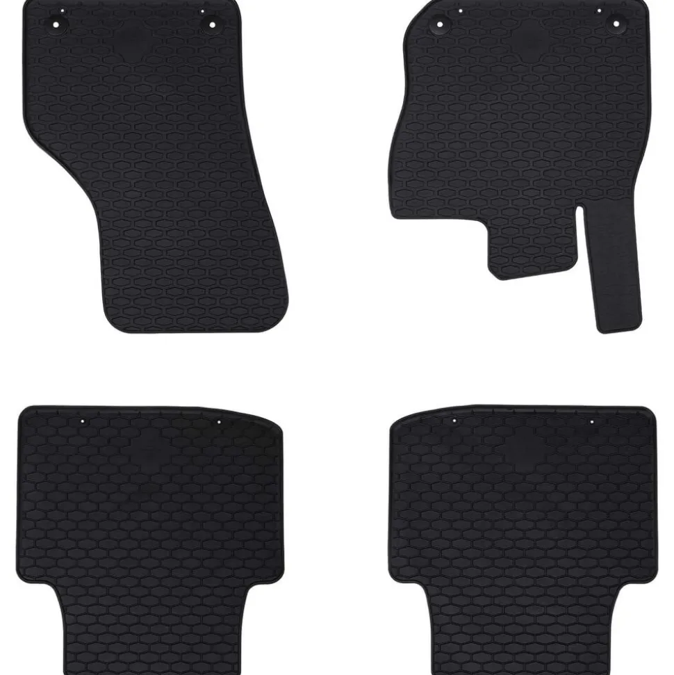 vidaXL Autobodemmat 4 pcs Zwart Rubber