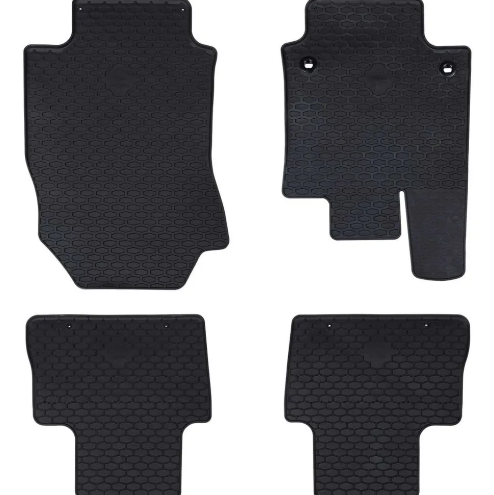 vidaXL Autobodemmat 4 pcs Zwart Rubber