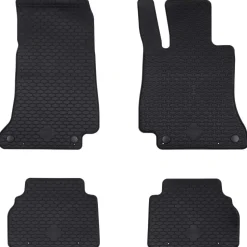 vidaXL Autobodemmat 4 pcs Zwart Rubber