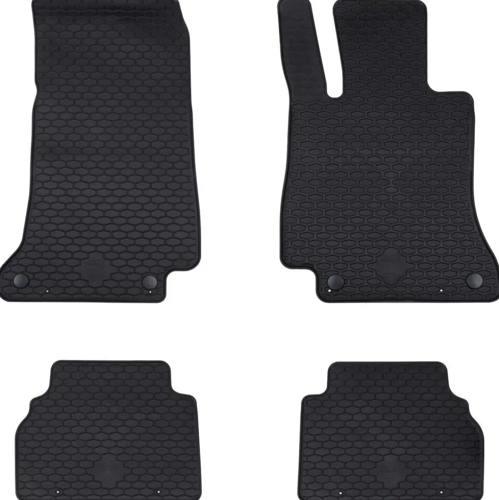 vidaXL Autobodemmat 4 pcs Zwart Rubber