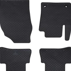 vidaXL Autobodemmat 4 pcs Zwart Rubber