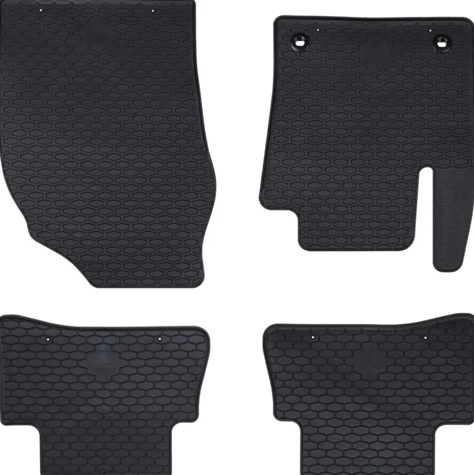 vidaXL Autobodemmat 4 pcs Zwart Rubber