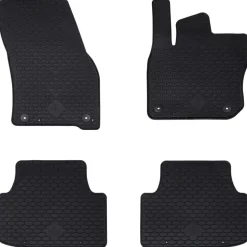 vidaXL Autobodemmat 4 pcs Zwart Rubber