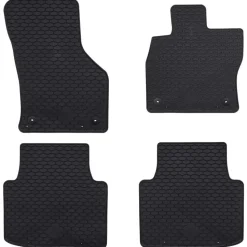 vidaXL Autobodemmat 4 pcs Zwart Rubber