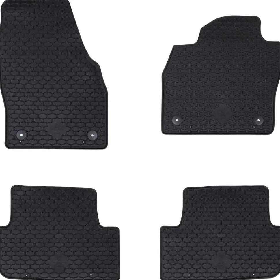 vidaXL Autobodemmat 4 pcs Zwart Rubber