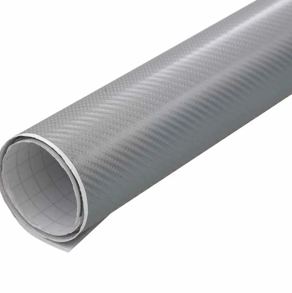vidaXL Autofolie 4D 100x150 cm zilverkleurig