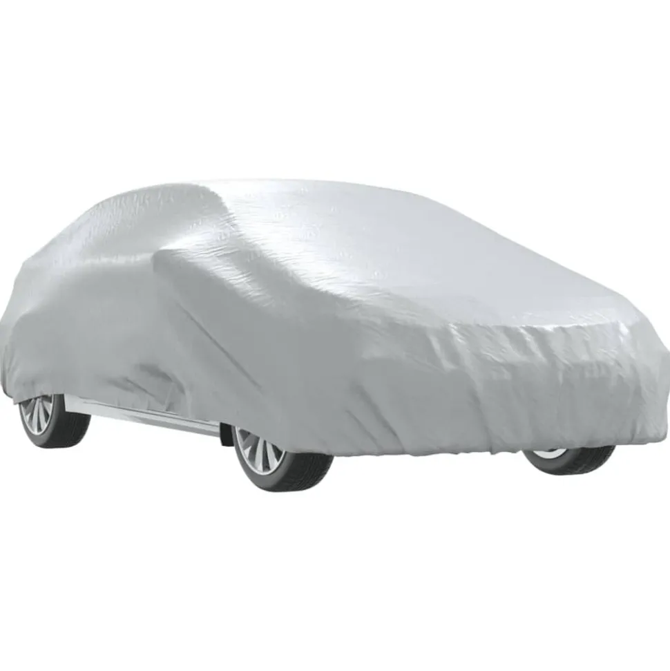 vidaXL Autohoes voor sedan met gespriemen M volledig zilverkleurig