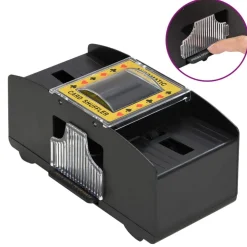 vidaXL Automatische kaartenschudder zwart 2 deks