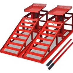 vidaXL Autoreparatie oprijplaten 2 st staal rood