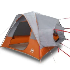 vidaXL Autotent 4-persoons waterdicht grijs en oranje