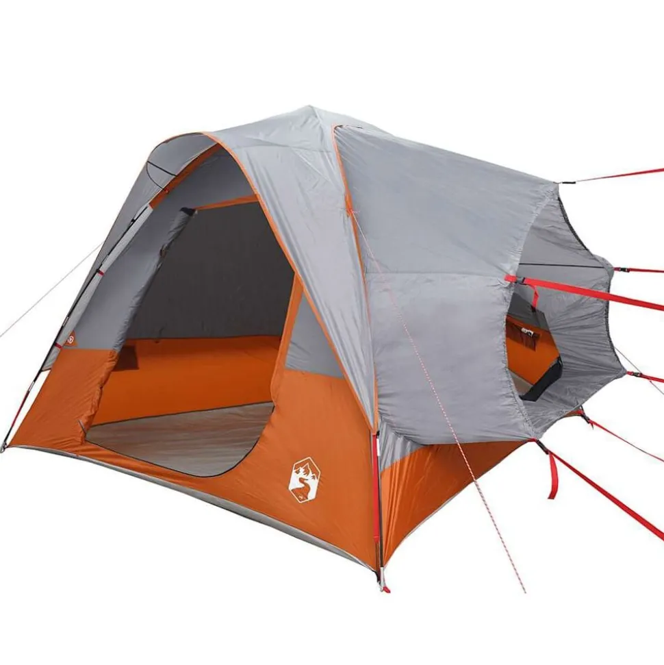 vidaXL Autotent 4-persoons waterdicht grijs en oranje