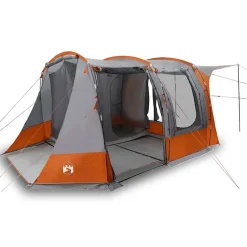 vidaXL Autotent waterdicht grijs en oranje