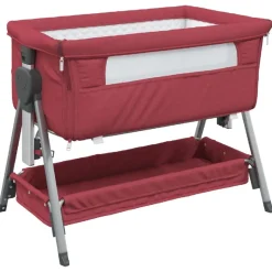 vidaXL Babybox met matras linnen rood