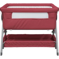 vidaXL Babybox met matras linnen rood