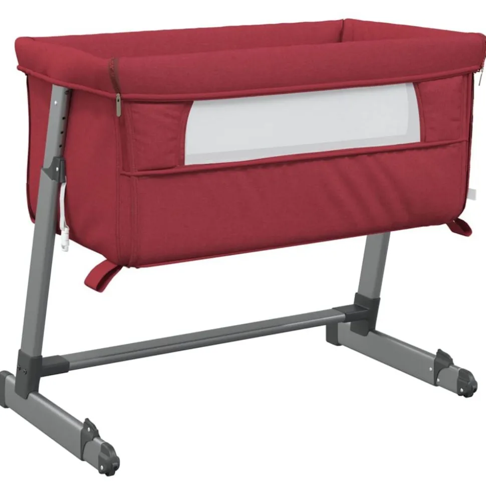 vidaXL Babybox met matras linnen rood