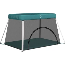 vidaXL Babybox met matras linnen groen