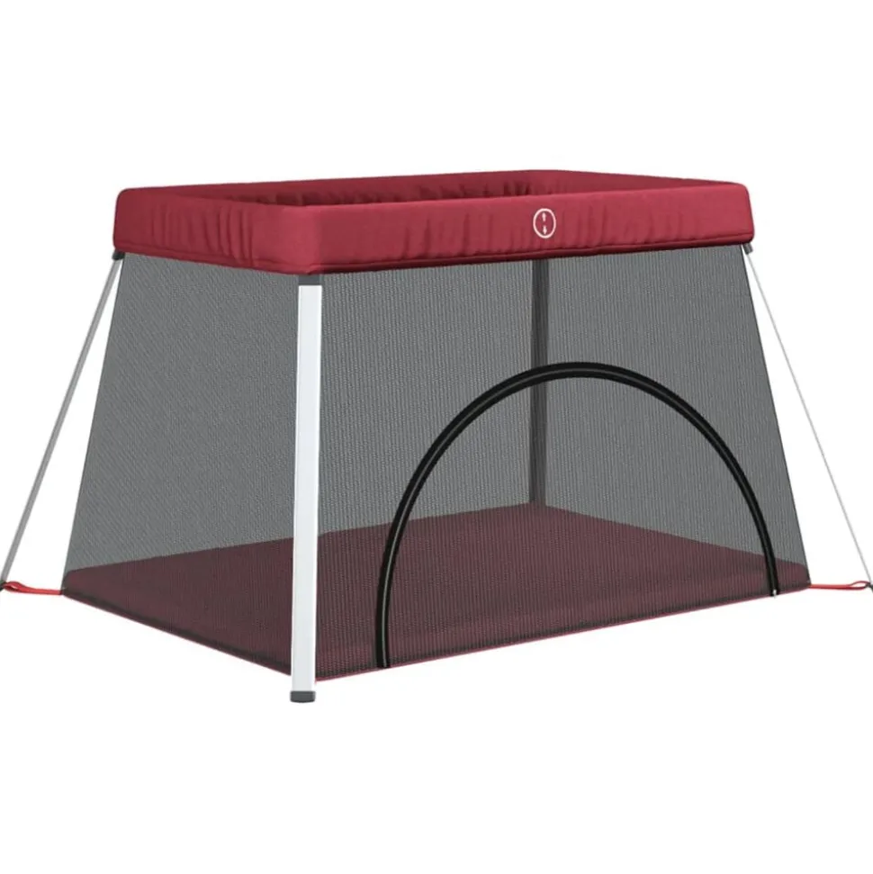 vidaXL Babybox met matras linnen rood