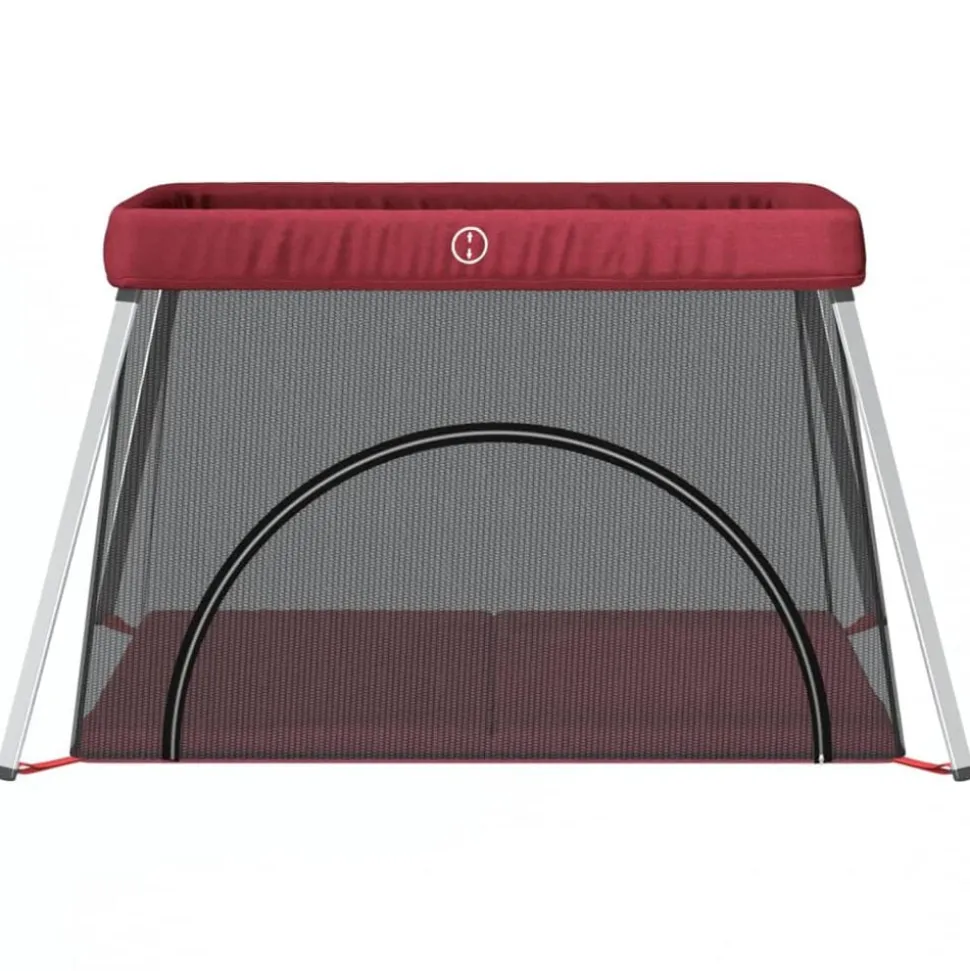 vidaXL Babybox met matras linnen rood