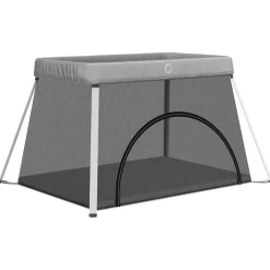 vidaXL Babybox met matras linnen lichtgrijs