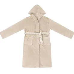 vidaXL Badjas Hoodie Beige s Flanel