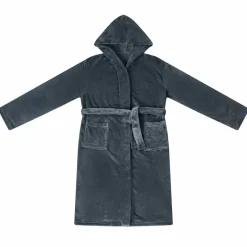 vidaXL Badjas Hoodie Marineblauw s Flanel
