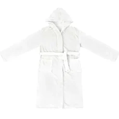vidaXL Badjas Hoodie Wit s Flanel