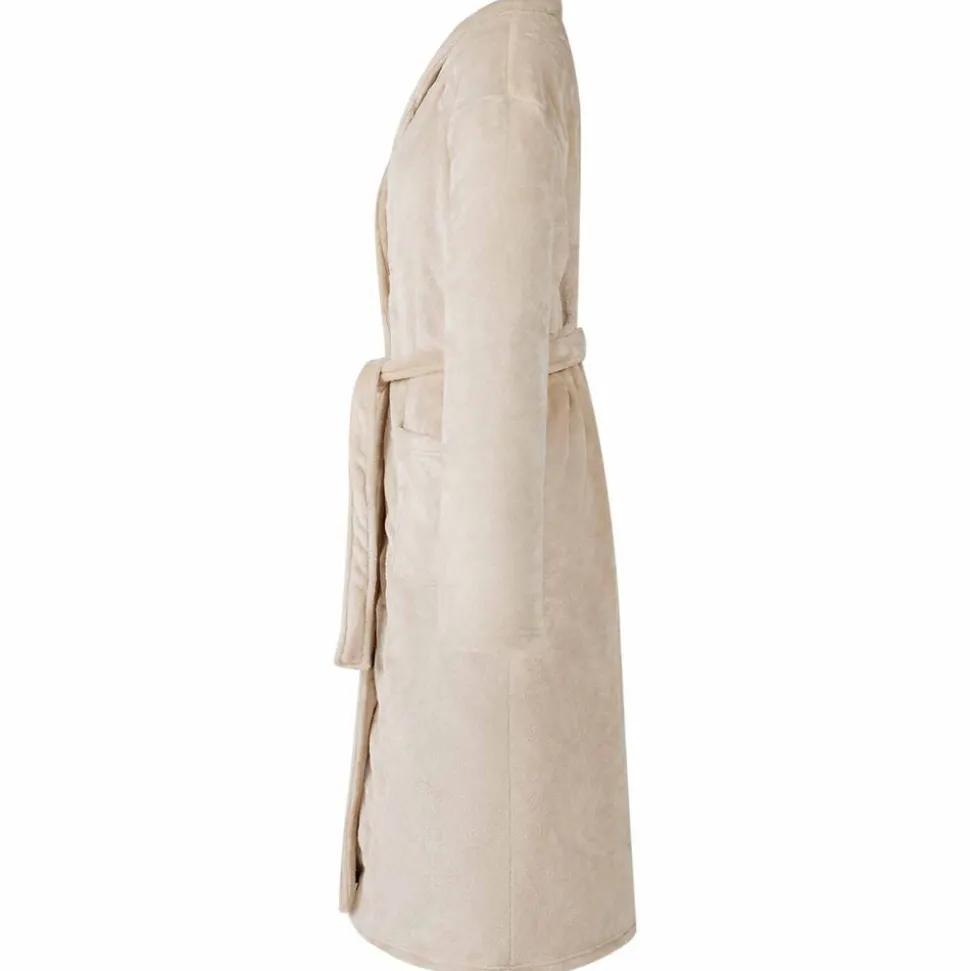 vidaXL Badjas zonder Kap Beige s Flanel