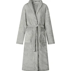 vidaXL Badjas zonder Kap Grijs s Flanel