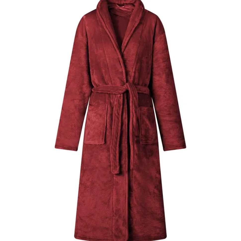 vidaXL Badjas zonder Kap Bordeaux Rood s Flanel