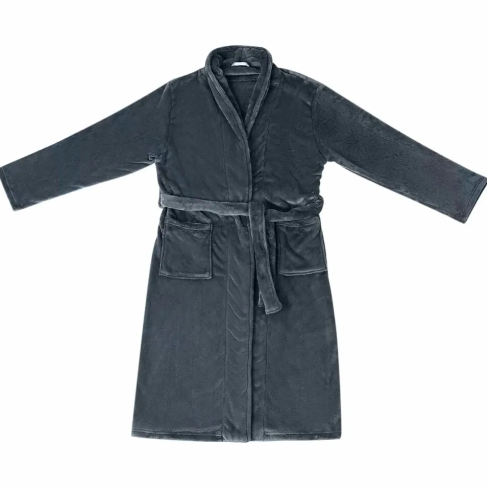 vidaXL Badjas zonder Kap Marineblauw s Flanel