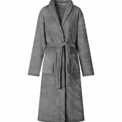 vidaXL Badjas zonder Kap Donkergrijs s Flanel
