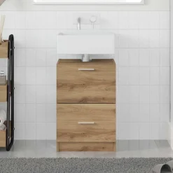 vidaXL Badkamer Kast Artisan Eiken 40 x 37 x 59 cm Bewerkt hout